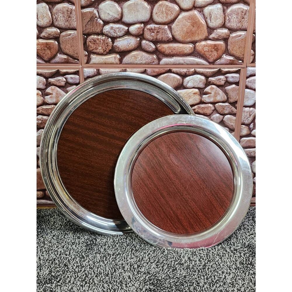 Wm Rogers Oneida Silversmiths Round Serving Trays